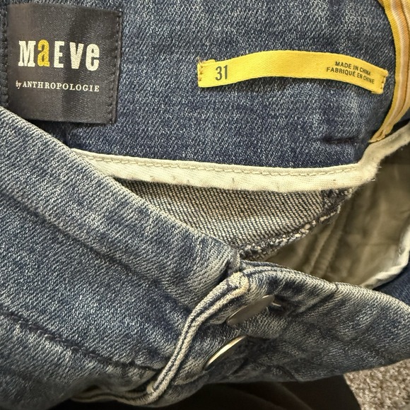 Maeve Anthropologie BOMBSHELL JEANS Women 31 Slim Straight High‎ Rise Blue 32054 - Picture 2 of 13